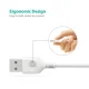 RAVPower micro USB kabelis RP-CB016, 2.4A, 480 Mbps, 0.9 m, balts