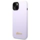 Guess iPhone 14 vāciņš Silicone Vintage Gold Logo, violets