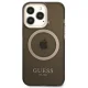 Чехол Guess Gold Outline Translucent MagSafe для iPhone 13 / 13 Pro - Черный