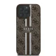 Guess iPhone 16 Pro Case 4G Printed Stripes MagSafe - Brown