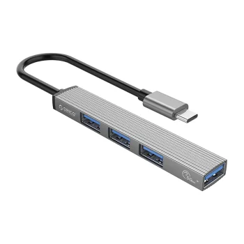 Orico AH-13 USB-C centrmezgls 1x USB 3.0 + 3x USB 2.0, pelēks