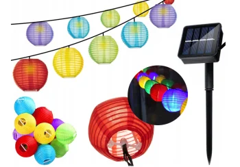 Āra Dārza Dekoratīvā Virtene 10 LED Lampiņas Lukturi ar Saules Bateriju Paneli, 3 m | Outdoor Garden Decorative...