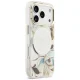 Чехол Guess IML Glitter Flowers Triangle с MagSafe для iPhone 17 Pro Max — белый