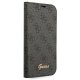 Guess iPhone 14 Pro Max atverams vāciņš maciņš grāmatiņa 4G Vintage Gold Logo, melns