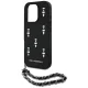 Karl Lagerfeld Saffiano Crystals w/Chain vāciņš iPhone 16 Pro Max, Melns
