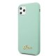 Guess iPhone 11 Pro Max vāciņš Silicone Vintage Gold Logo, zaļš