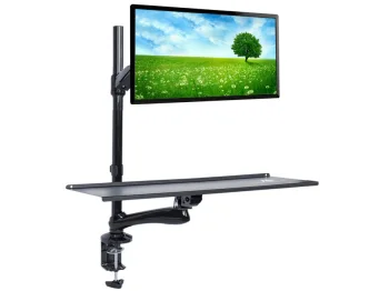 Maclean MC-681 Monitora un tastatūras statīvs darbam stāvus/sēdus, melns