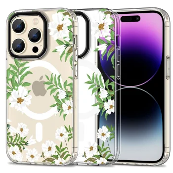 Tech-Protect iPhone 15 Pro vāciņš MagMood MagSafe, margrietiņas