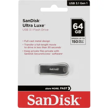 USB zibatmiņa SanDisk Ultra Luxe 64GB USB 3.1 150MB/s, sudraba