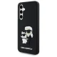Karl Lagerfeld Samsung Galaxy S24 FE vāciņš 3D Rubber Karl&Choupette, melns