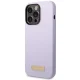 Guess iPhone 14 Pro vāciņš Silicone Logo Plate MagSafe, violets