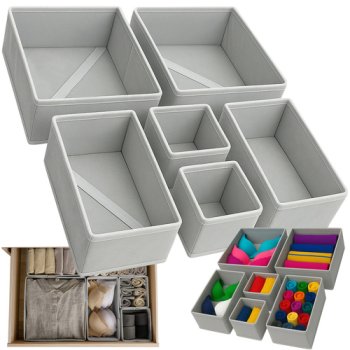 Ruhhy 00025764 veļas organizatoru komplekts, 6 gab., pelēks