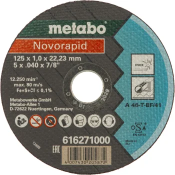 Metabo Novorapid Inox lõikeketas 125 x 1.0 x 22.23 mm