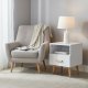Modern Bedside Tables Set of 2 with Drawer, White, ModernHome