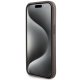 Guess iPhone 15 vāciņš Grip Stand 4G Triangle Strass, brūns