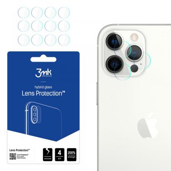 Apple iPhone 12 Pro Max Aizmugurējās Kameras Aizsargstikls, 4 gab. | 3MK Lens Protection Back Camera Hybrid Glass...