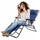 Garden - Beach Deckchair, Sunbathing Lounge, Folding Chair, Dark Blue
