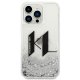 Apple iPhone 14 Pro Max 6.7\" Karl Lagerfeld Liquid Glitter Big KL Case Cover (KLHCP14XLBKLCS), Silver