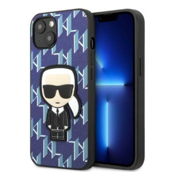 Karl Lagerfeld iPhone 13 mini vāciņš Monogram Ikonik Patch Zils