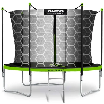 Dārza batuts Neo-Sport 252 cm (8 ft) ar iekšējo tīklu un kāpnēm