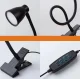 LED galda lampa ar klipsi, 5W, USB barošana, melna