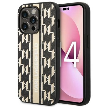 Karl Lagerfeld Case for iPhone 14 Pro Max, Monogram Stripe, Brown