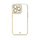 Telefona vāciņš Xiaomi Redmi Note 11 Pro Fashion Case ar zelta rāmi, balts