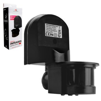 Maclean MCE25 B/B Kustības un krēslas sensors, 180°, 1200W, Melns