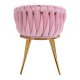 Ergonomic Velvet Salon Chair 4Rico QS-GW06G, Pink