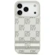 Чехол DKNY в клетку с печатными полосами для iPhone 17 Pro - бежевый