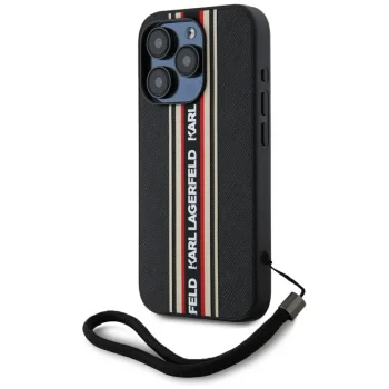 Чехол Karl Lagerfeld для iPhone 15 Pro Max Saffiano Athleisure Stripes Cord, красный