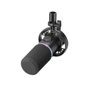 Dinamiskais spēļu mikrofons BOYA CastMic S60, USB un XLR, melns