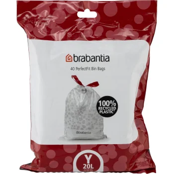 Brabantia PerfectFit NewIcon atkritumu maisi, kods Y, 20 l, 40 gab., balti