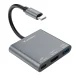 Wozinsky WHCH-01 USB-C PD 100W HDMI 4K@30Hz USB-A 10Gbps koncentrators – pelēks