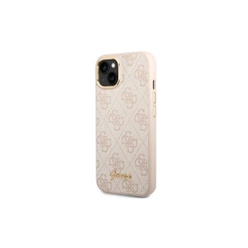 Guess iPhone 14 Pro Max vāciņš 4G Vintage Gold Logo, rozā