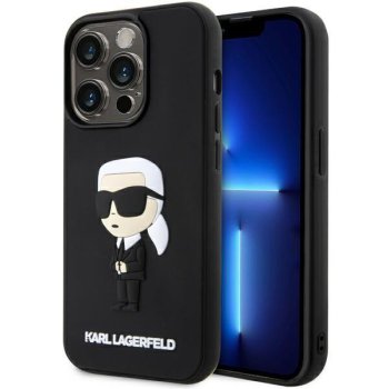 Karl Lagerfeld iPhone 14 Pro vāciņš 3D Rubber Icon, melns