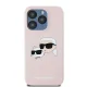 Karl Lagerfeld iPhone 15 Pro vāciņš Silicone Karl & Choupette MagSafe, rozā