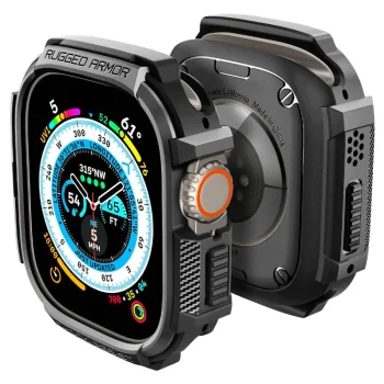 Viedpulksteņa aizsargvāciņš Spigen Rugged Armor, Apple Watch Ultra (49 mm), Matte Black