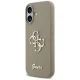 Чехол Guess для iPhone 17 Silicone Big 4G Script, коричневый