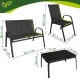 Balcony Furniture Set 4-Piece Gardlov Patio Sofa and Chairs, Black