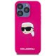 Чехол Karl Lagerfeld Silicone Karl Head Print MagSafe для iPhone 15 Pro, фуксия
