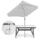 Multigarden SC-094-120 dārza galds 120x70 cm, rūdīts stikls, melns