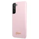 Чехол Guess Silicone Script для Samsung Galaxy S22 Plus, лавандово-розовый