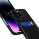 Hurtel Leather Stand Case for iPhone 14 Pro Max, Black