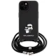 Чехол Karl Lagerfeld для iPhone 15 Plus Crossbody Saffiano Metal Pin, черный