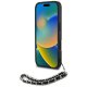 Чехол Karl Lagerfeld Saffiano Crystals w/Chain для iPhone 16, Черный