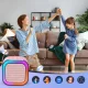 Karaoke komplekts ar Bluetooth skaļruni un 2 bezvadu mikrofoniem, rozā