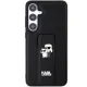 Samsung Galaxy S24 (SM-S921) Karl Lagerfeld Gripstand Saffiano Karl & Choupette Pins Cover Case, Black | Telefona...