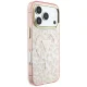 Чехол Guess IML Leopard Glitter Triangle Logo MagSafe для iPhone 17/18 Pro Max, розовый