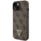 Guess iPhone 15 Plus vāciņš Crossbody 4G Metal Logo, brūns
